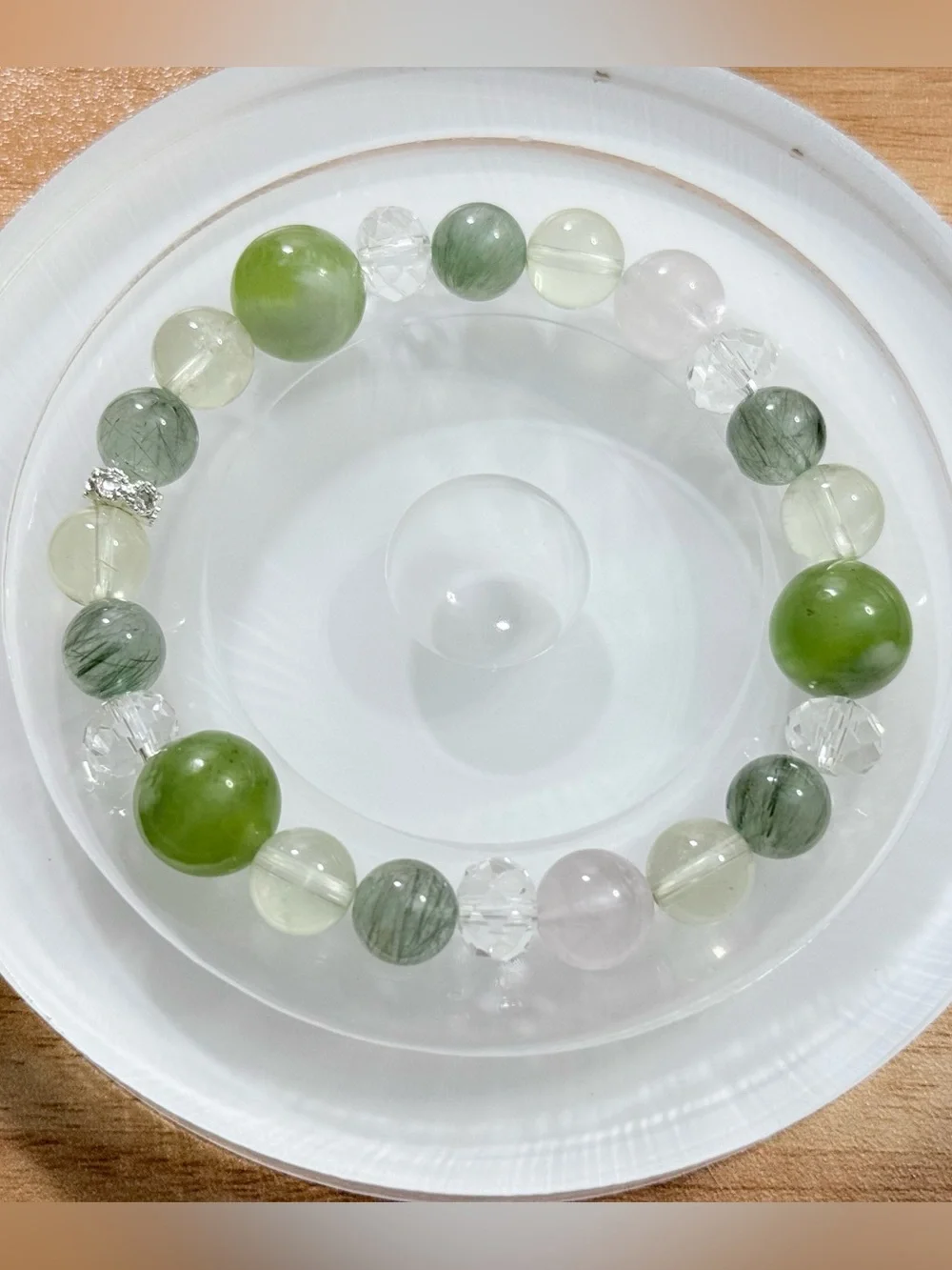 Natural Crystal Bracelet | Jade, Green Rutilated Quartz, Lemon Quartz